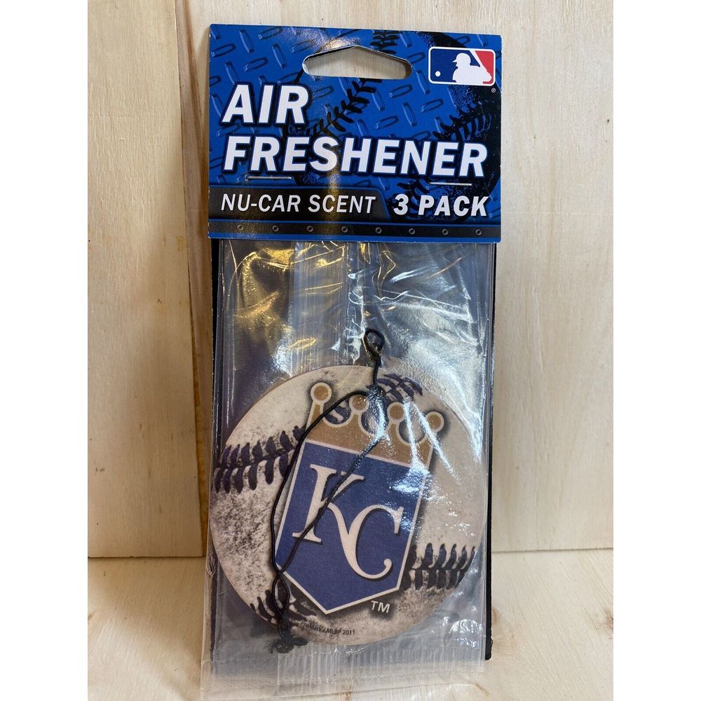 Kansas‎ City Royals MLB Baseball Air Freshener 3 Pack New Car Scent NEW